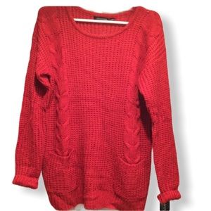 NWT Notations sweater long pockets small S